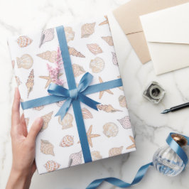 Muschelverpackungspapier, Strand Küsten Geschenkve Geschenkpapier