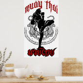 Muschi thai kick thailand martial art sport logo b poster (Küche)