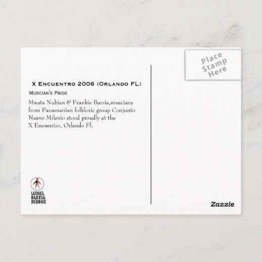 Muscians Stolz Postkarte (Rückseite)