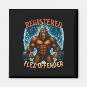 Muscle Bigfoot Registered Flex Offender Funny Gym Magnet