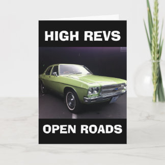 MUSCLE CAR BIRTHDAY GREETING CARD KARTE