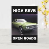 MUSCLE CAR BIRTHDAY GREETING CARD KARTE (Gelbe Blume)