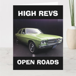 MUSCLE CAR BIRTHDAY GREETING CARD KARTE
