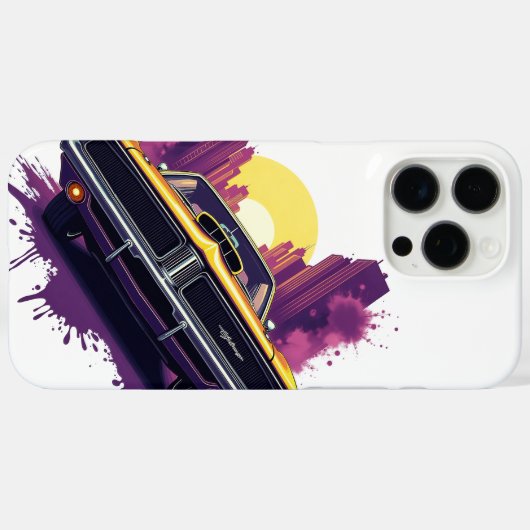 Muscle Car City Skyline Phone Case (Rückseite (Horizontal))