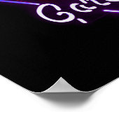 Muscle Car Garage Neuron Blau grün signieren Poster (Ecke)