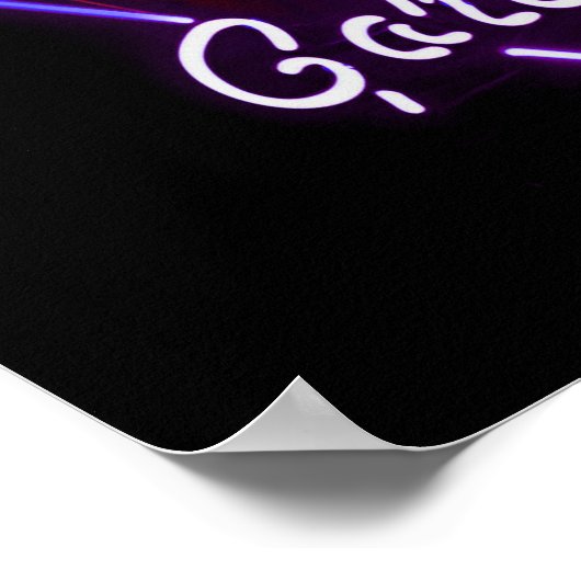 Muscle Car Garage Neuron Blau grün signieren Poster (Ecke)