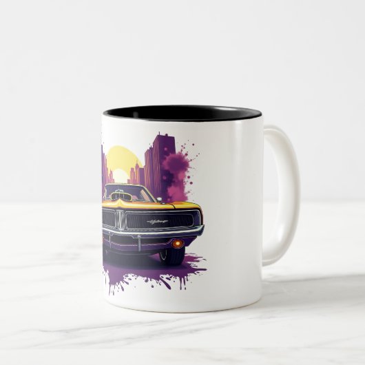 Muscle Car Graffiti Mug Zweifarbige Tasse (VorderseiteRechts)