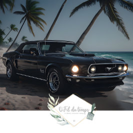 Muscle Car - Mustang - Beach front decoupage Seidenpapier