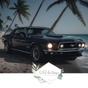 Muscle Car - Mustang - Beach front decoupage Seidenpapier