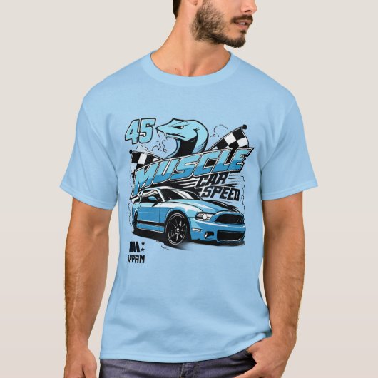 Muscle Car Speed T-Shirt – USA Racing Power&Street (Vorderseite)