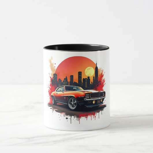 Muscle Car Street Art Kaffeetasse (Zentrum)