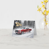 Muscle Car Weihnachtskarte. Karte (Gelbe Blume)