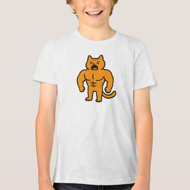 Muscle Cat Tri-Blend Shirt (Vorderseite)