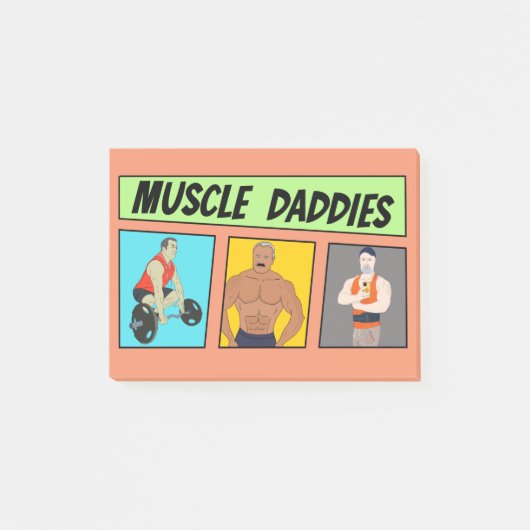 Muscle Daddies Comicen Post-it Klebezettel (Vorderseite)