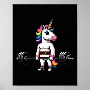 Muscle Gym Unicorn Bodybuilder T-Shirt Nerd Weight Poster