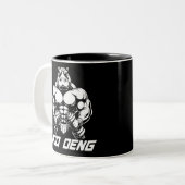 Muscle Hippo Moo Deng Zweifarbige Tasse (Vorderseite Links)