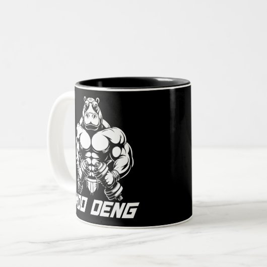 Muscle Hippo Moo Deng Zweifarbige Tasse (Vorderseite Links)