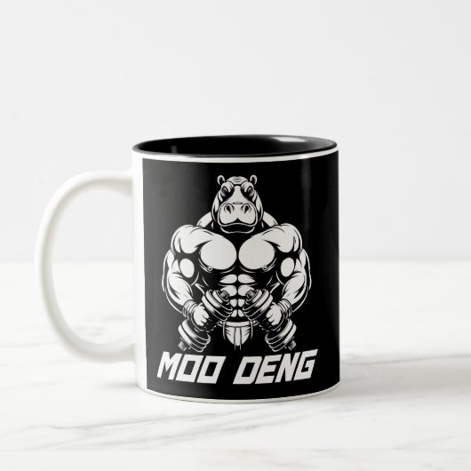 Muscle Hippo Moo Deng Zweifarbige Tasse (Links)