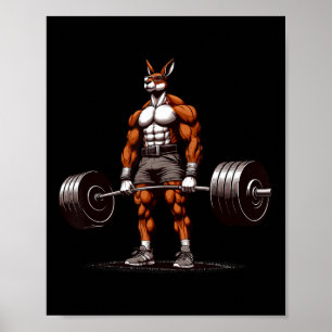Muscle Kangaroo DeadHebe Funny Gym Weightliftin Poster