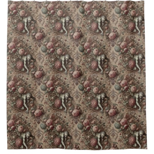 Muscle Memory – Gothic-Victorian-Blumendesign Duschvorhang (Vorderseite)