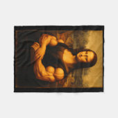 Muscle Mona Lisa Bodybuilder Weightlift und Fleecedecke (Vorderseite (Horizontal))