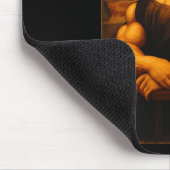 Muscle Mona Lisa Bodybuilder Weightlift und Mousepad (Ecke)