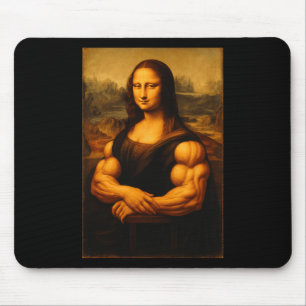 Muscle Mona Lisa Bodybuilder Weightlift und Mousepad