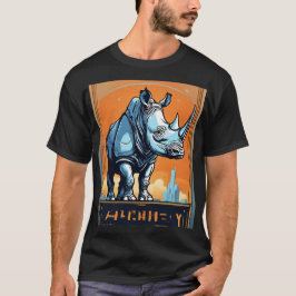 Muscle Rhino Bouncer: Futuristisches Logo-Design T-Shirt