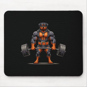 Muscle Rottweiler Hund Todesanheben Gym Weightlift Mousepad