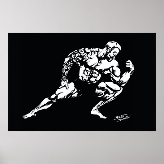 Muscle Tattoo Bodybuilder Poster (Vorne)