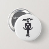 Muscle Tov Weightlifting Bodybuilding Jewish Rabbi Button (Vorne & Hinten)