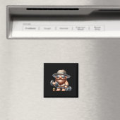 Muscleman Gnome with Dumbells Funny Fitness Worki Magnet (In Situ (Geschirrspüler))