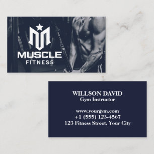Muscles Fitness Logo Geschäftskarte Visitenkarte