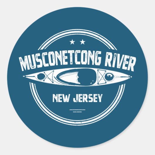 Musconetcong River New Jersey Kayaking Runder Aufkleber (Vorderseite)
