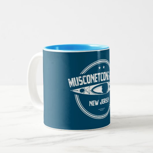 Musconetcong River New Jersey Kayaking Zweifarbige Tasse (Vorderseite Links)