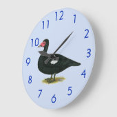 Muscovy Black Drake Große Wanduhr (Winkel)