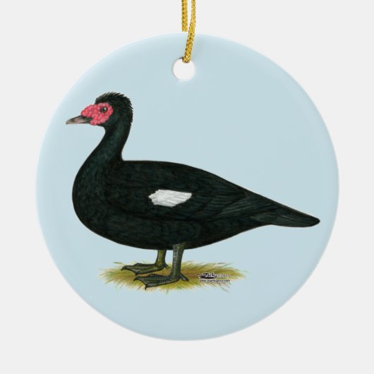 Muscovy Black Drake Keramikornament (Vorne)