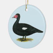 Muscovy Black Drake Keramikornament (Links)