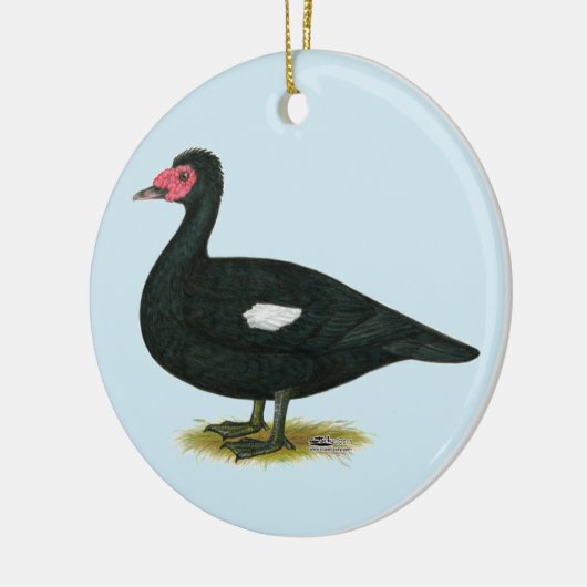 Muscovy Black Drake Keramikornament (Links)