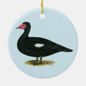 Muscovy Black Drake Keramikornament (Hinten)