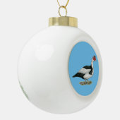 Muscovy Black Pied Drake Keramik Kugel-Ornament (Links)