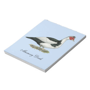 Muscovy Black Pied Drake Notizblock