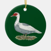Muscovy Blue Pied Duck Keramik Ornament (Vorne)
