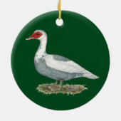 Muscovy Blue Pied Duck Keramik Ornament (Hinten)
