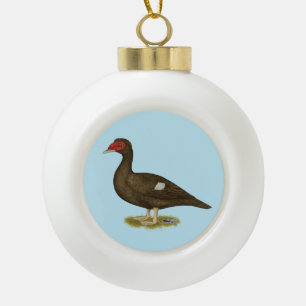 Muscovy Duck Chocolate Keramik Kugel-Ornament