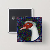 Muscovy Duck Head White Button (Vorne & Hinten)