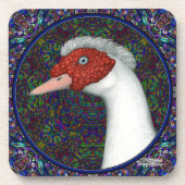 Muscovy Duck Head White Getränkeuntersetzer (Vorderseite)