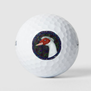 Muscovy Duck Head White Golfball