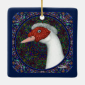Muscovy Duck Head White Keramikornament (Rückseite)
