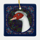 Muscovy Duck Head White Keramikornament (Vorderseite)